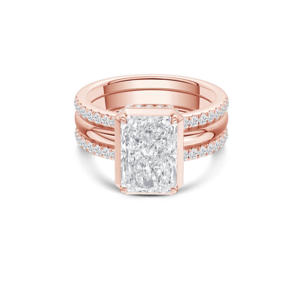 Madison Lab Grown Diamond Radiant-Cut Engagement Set in 14K Rose Gold (3 ct. tw.) – Image 1 of 5
