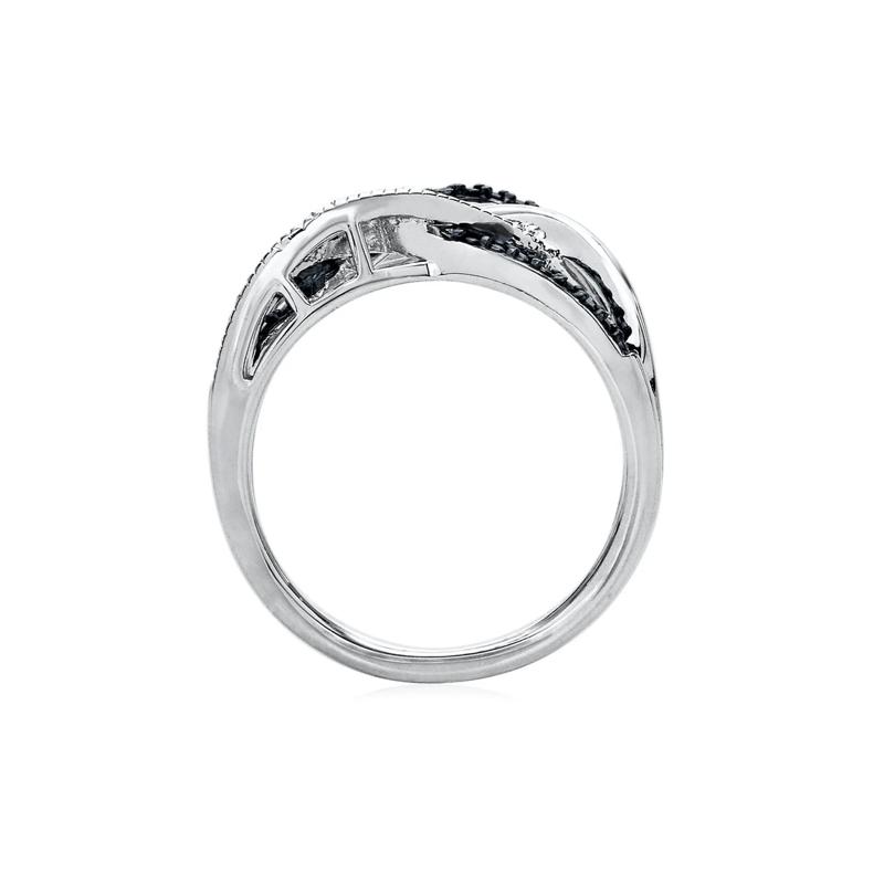 Black &amp; White Diamond Ring in Sterling Silver – Image 2 of 3