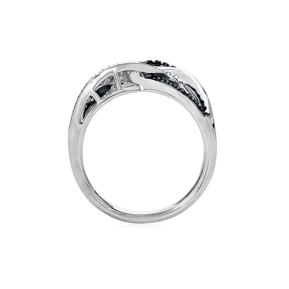 Black &amp; White Diamond Ring in Sterling Silver – Image 2 of 3