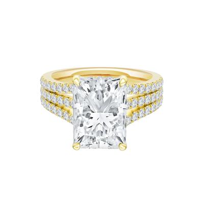 Lotus Lab Grown Diamond Radiant-Cut Engagement Ring in 18K Yellow Gold (4 3/4 ct. tw.)
