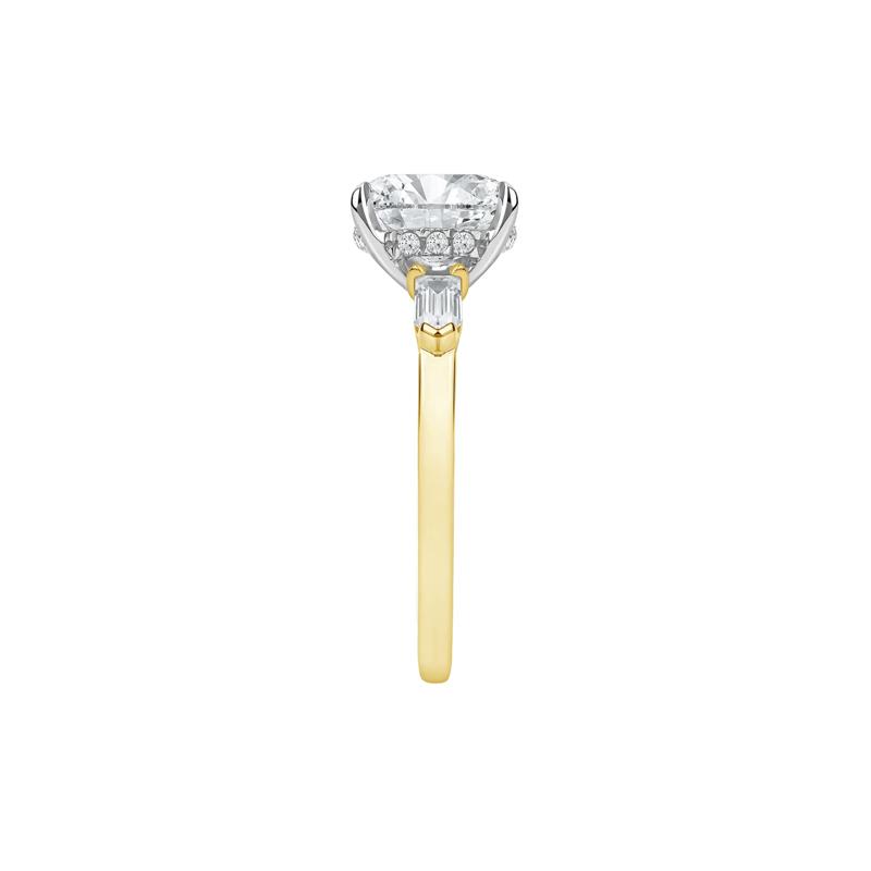 Jules Lab Grown Diamond Elongated Cushion Engagement Ring in 14K Yellow and White Gold &#40;2-3/8 ct. tw.&#41; – Image 3 of 5