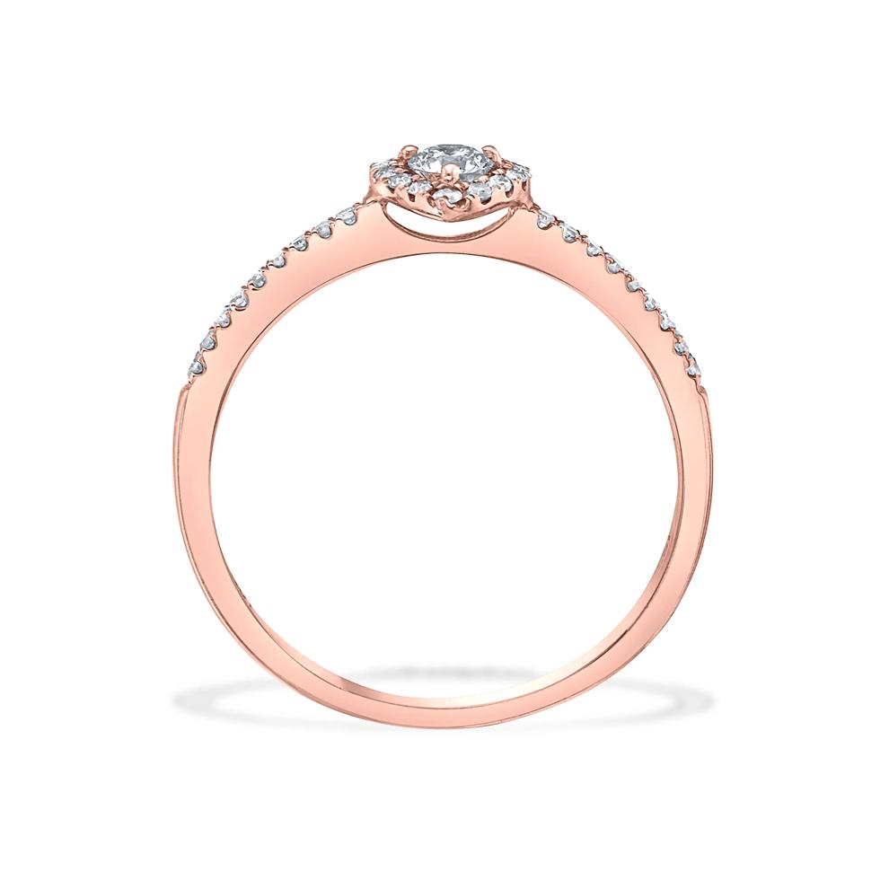 Diamond Heart Halo Promise Ring in 10K Rose Gold (1/4 ct. tw.) – Image 2 of 4
