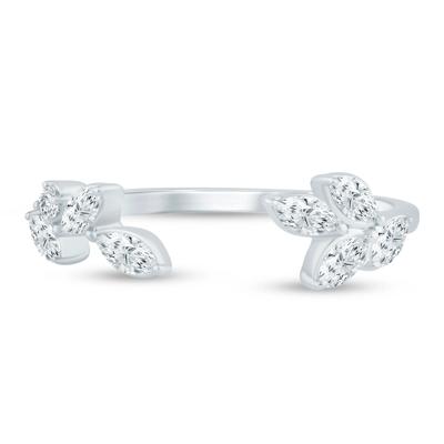 Lab Grown Diamond Floral Open Anniversary Band in 14K Gold