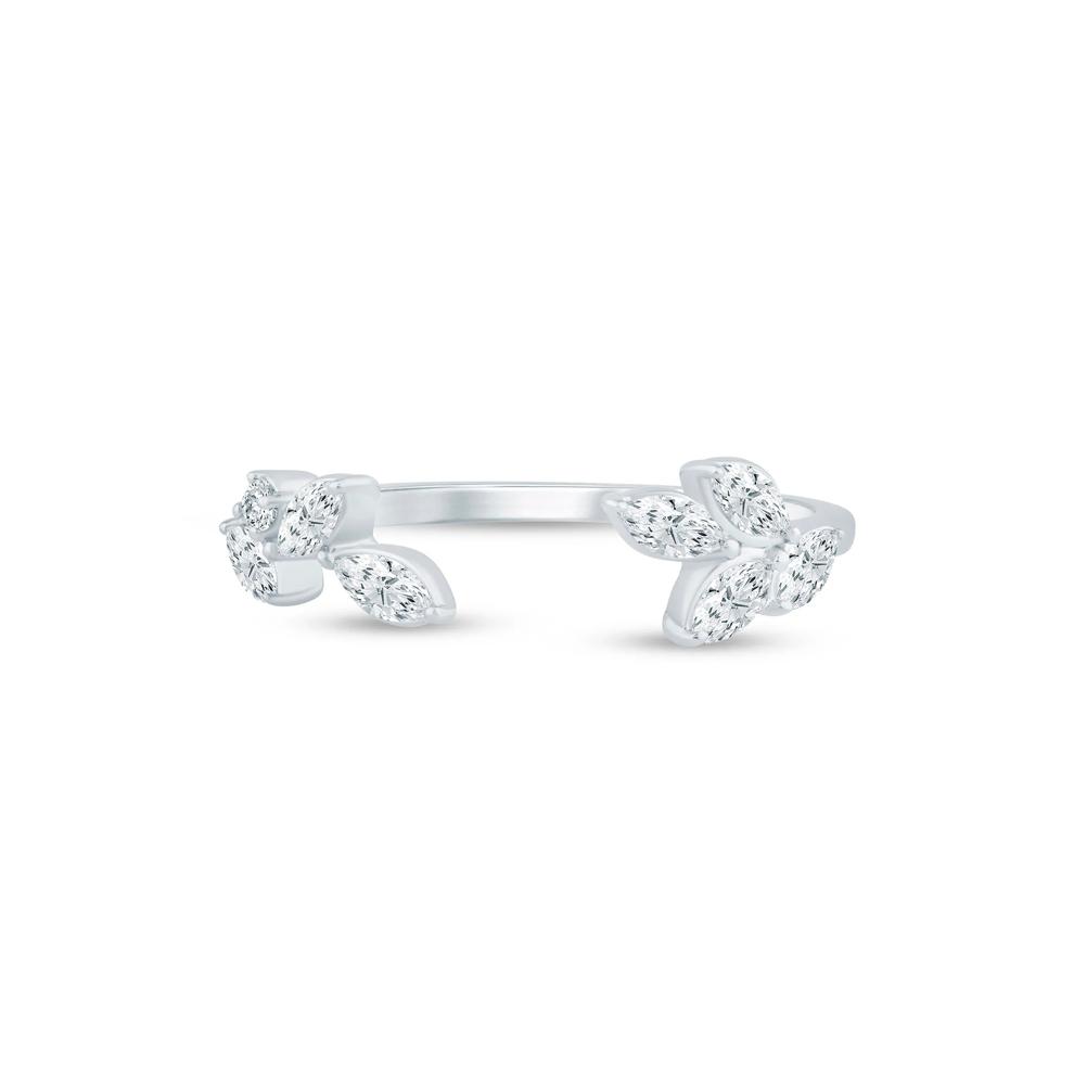 Lab Grown Diamond Floral Open Anniversary Band in 14K White Gold (3/8 ct. tw.) – Image 1 of 3