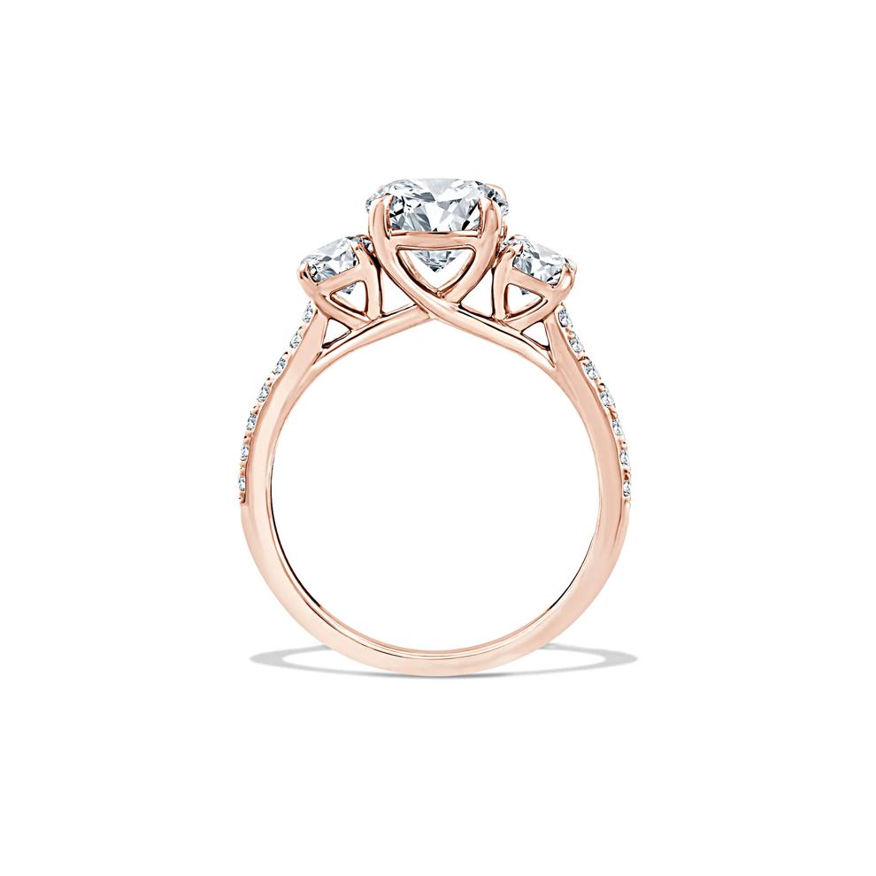 Lab Grown Diamond Three-Stone Engagement Set in 10K Rose Gold (2 1/2 ct. tw.) – Image 2 of 6