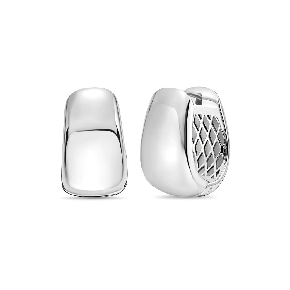 U-Shaped Thick Hoop Earrings in Sterling Silver – Image 1 of 4