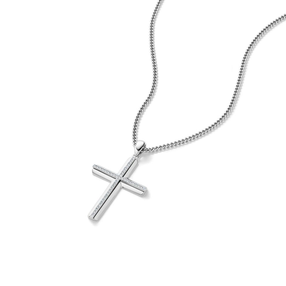 1/4 ct. tw. diamond cross pendant in sterling silver – Image 4 of 4