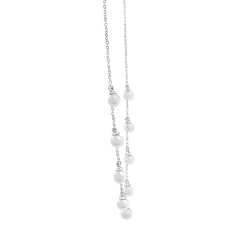 Freshwater Cultured Pearl Station Necklace in Sterling Silver – Image 3 of 4