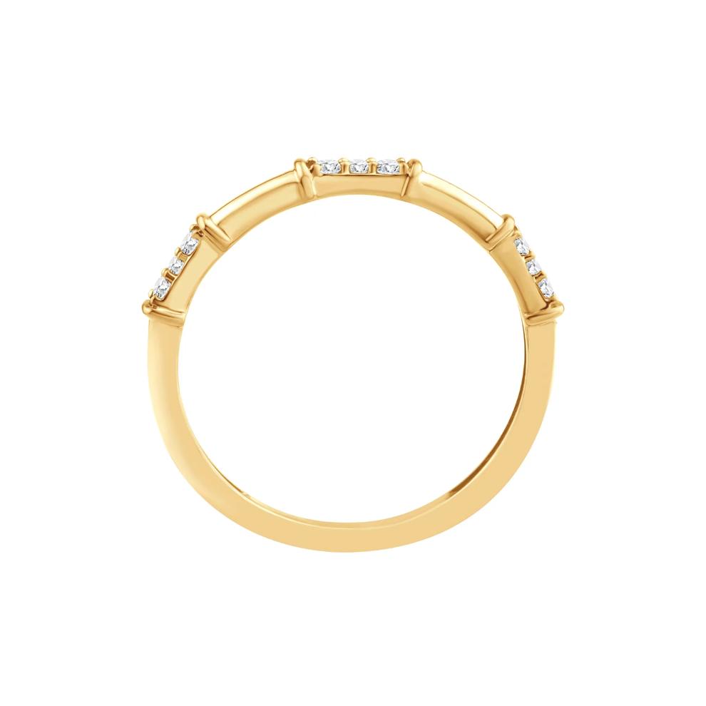 Diamond Bamboo Stack Ring in 10K Yellow Gold (1/10 ct. tw.) – Image 2 of 3