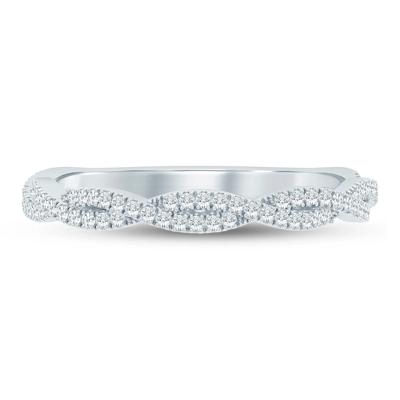 Lab Grown Diamond Twist Band in 10K White Gold (1/5 ct. tw.)