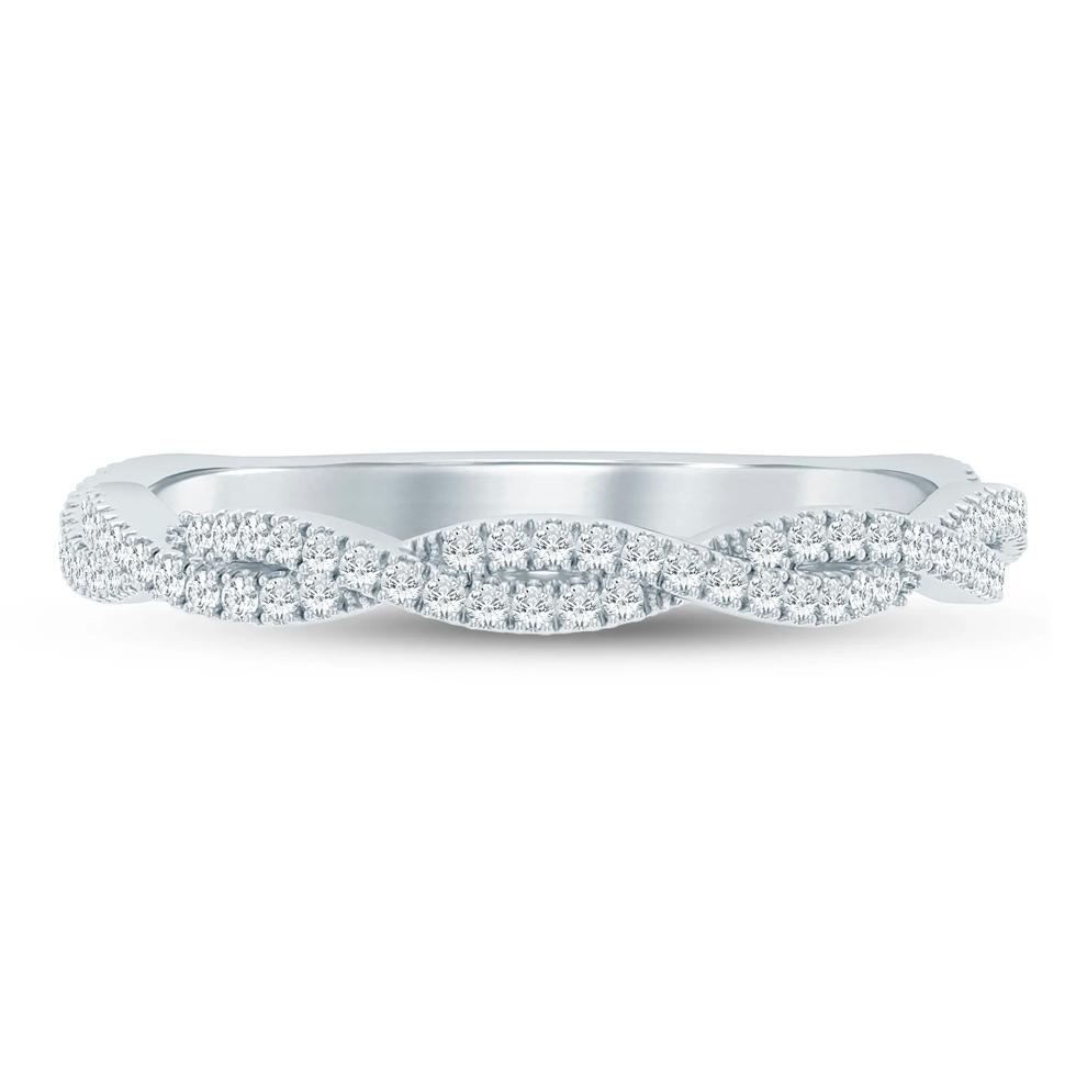 Lab Grown Diamond Twist Band in 10K White Gold (1/5 ct. tw.) – Image 1 of 3