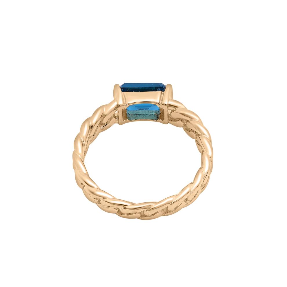 London Blue Topaz Curb Link Ring in Vermeil – Image 4 of 6