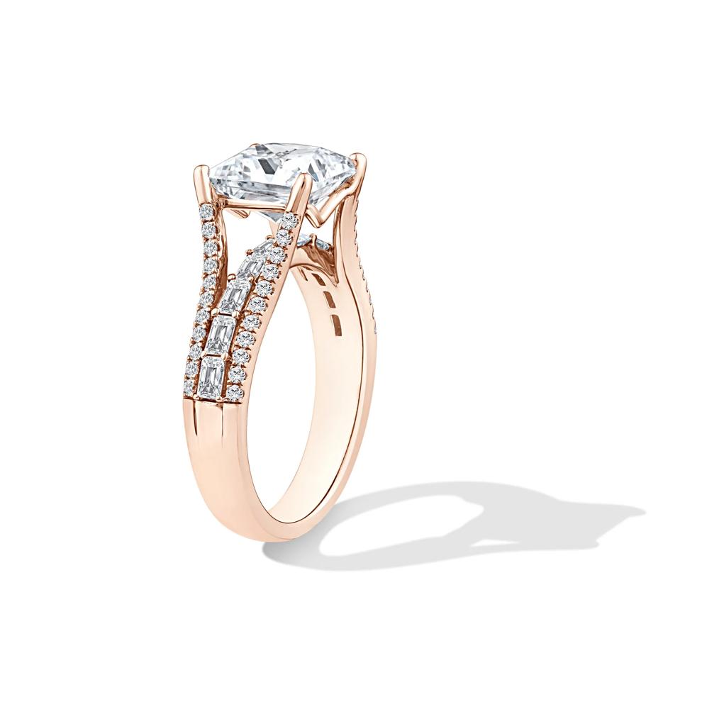 Lab Grown Diamond Princess-Cut Center Engagement Ring in 10K Rose Gold (3 3/4 ct. tw.) – Image 3 of 4