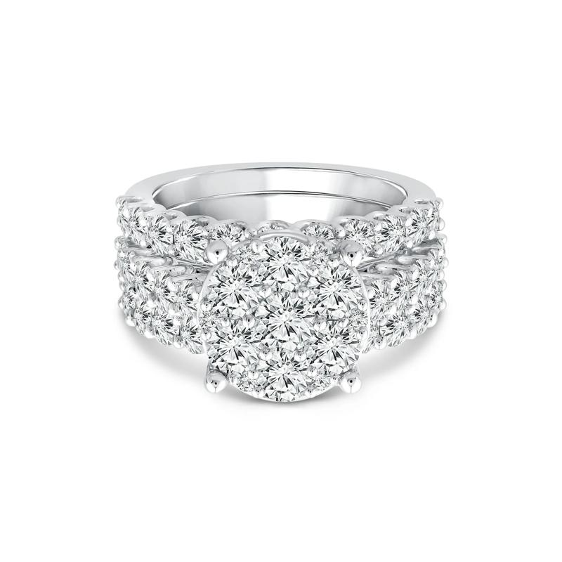 Diamond Composite Center Bridal Set in 10K White Gold &#40;4 ct. tw.&#41; – Image 1 of 3