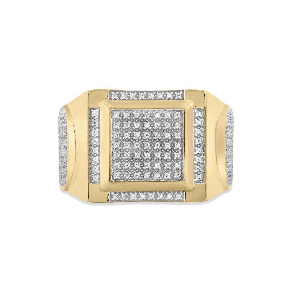 Men's Diamond Composite Center Ring in 10K Yellow Gold (1/4 ct. tw.) – Image 1 of 4