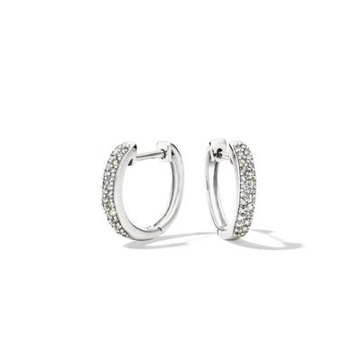 1/4 ct. tw. Diamond Hoop Earrings in 10K White Gold