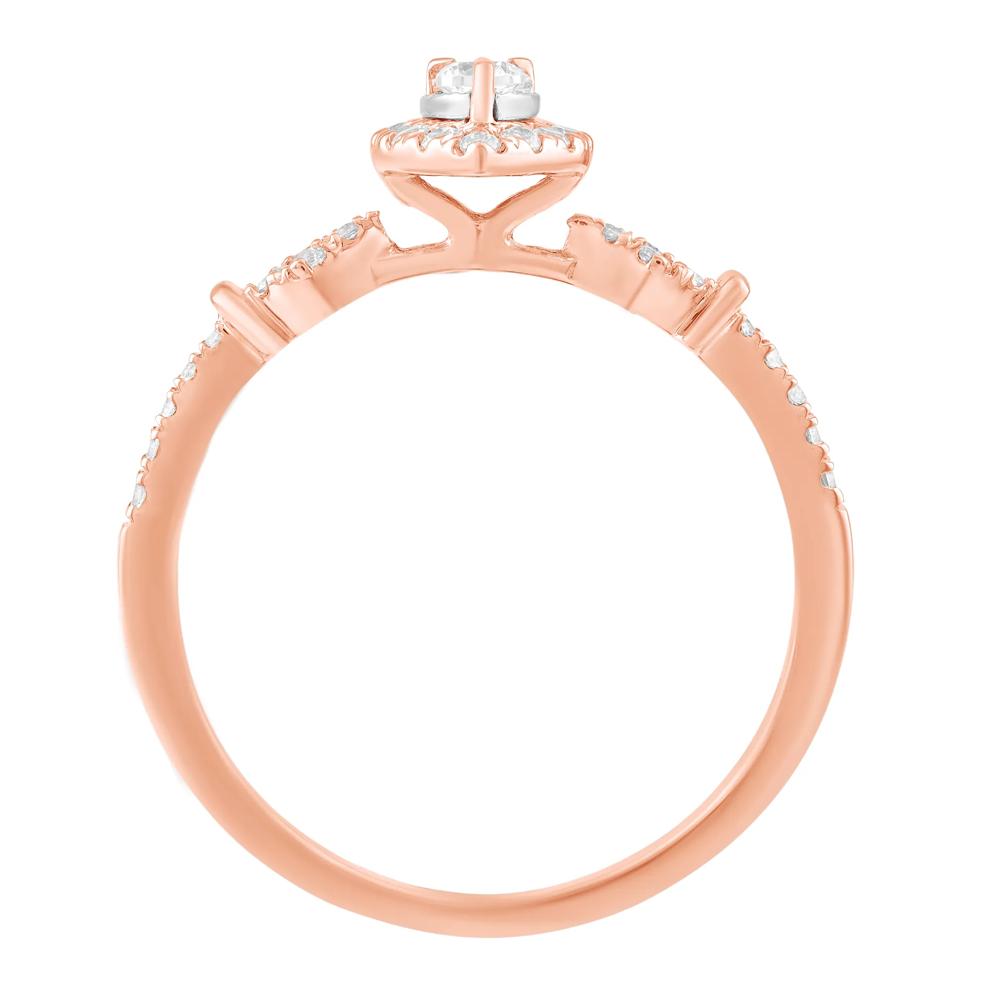 Diamond Pear-Shaped Halo Promise Ring in 10K Rose &amp; White Gold (1/4 ct. tw.) – Image 2 of 3