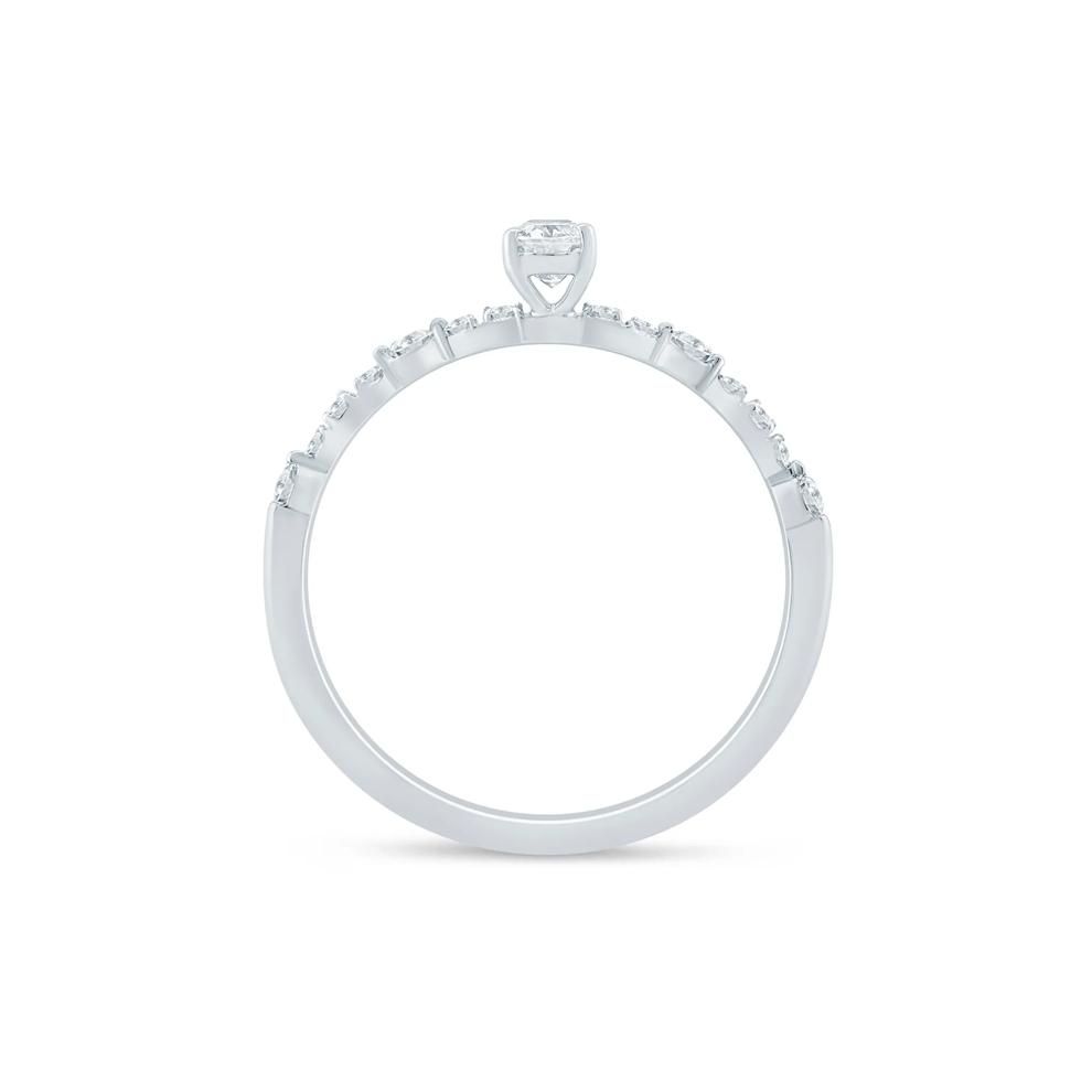 Lab Grown Diamond Oval Promise Ring in Sterling Silver (3/8 ct. tw.) – Image 2 of 3