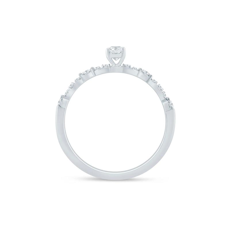 Lab Grown Diamond Oval Promise Ring in Sterling Silver &#40;3/8 ct. tw.&#41; – Image 2 of 3