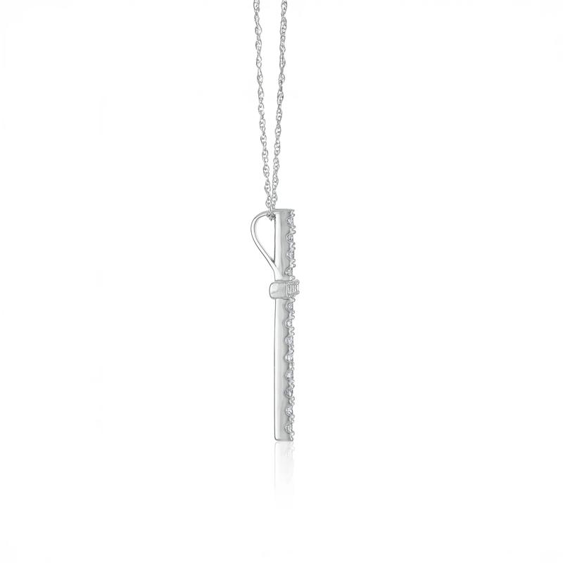 Diamond Cross Pendant in 14K White Gold &#40;1/2 ct. tw.&#41; – Image 2 of 3
