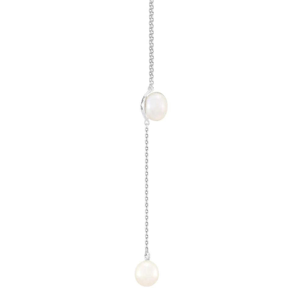 Round and Button Freshwater Cultured Pearl Drop Pendant in Sterling Silver – Image 2 of 4