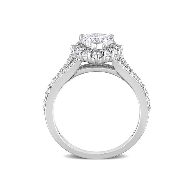 Moissanite Heart Ring in Sterling Silver &#40;1 3/5 ct. dew&#41; – Image 2 of 6