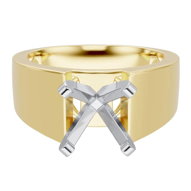 Wide Cathedral Semi-Mount Engagement Ring in 14K Gold, 7.8MM (Setting Only) – Image 2 of 6