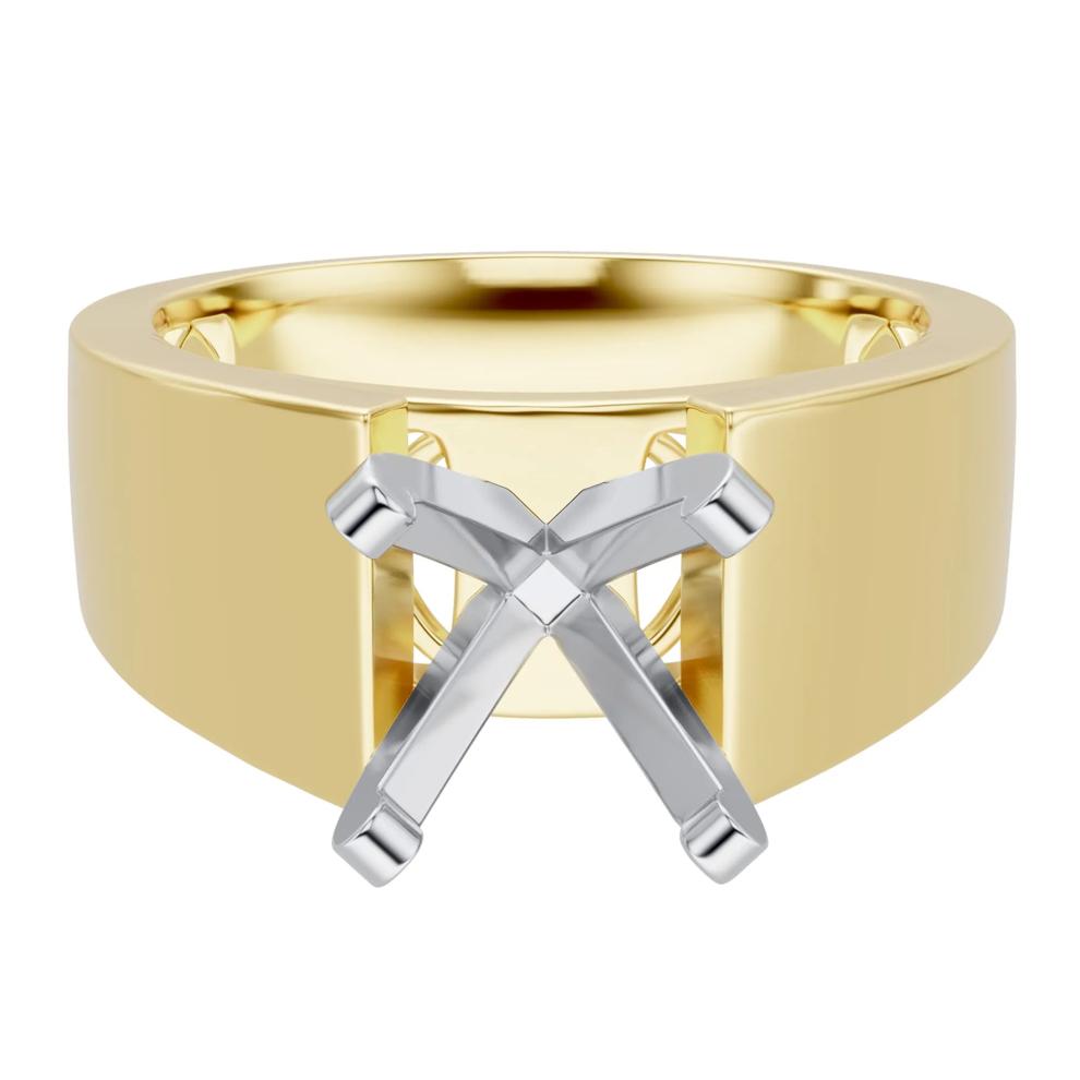 Wide Cathedral Semi-Mount Engagement Ring in 14K Gold, 7.8MM (Setting Only) – Image 2 of 6