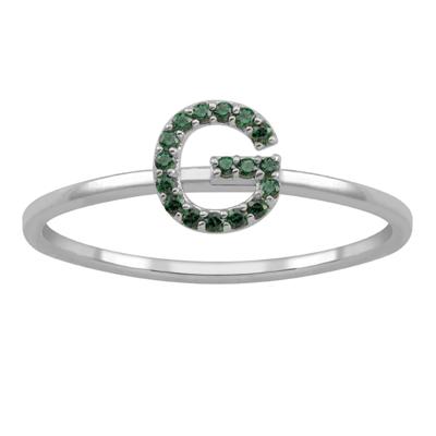 custom gemstone ring with initial & gemstone accents