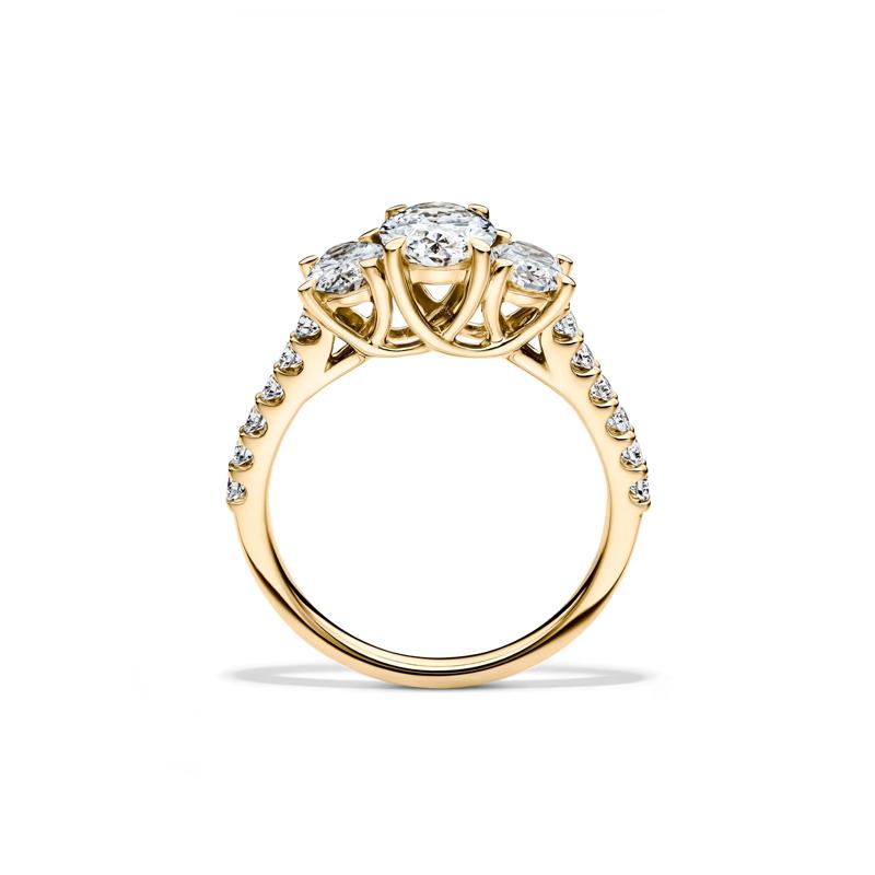 Lab Grown Diamond Three Stone Oval Engagement Ring in 14K Yellow Gold &#40;2 ct. tw.&#41; – Image 2 of 4