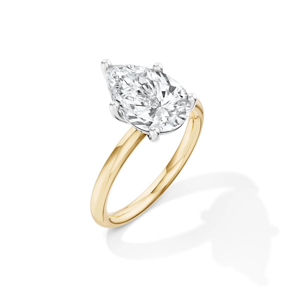 Lab Grown Diamond Pear-Shaped Solitaire Ring in 14K Yellow Gold (5 ct.) – Image 2 of 4