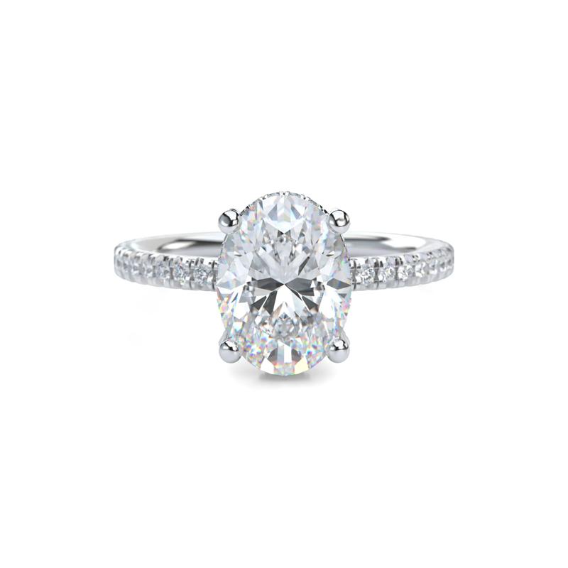 Oval Center Diamond Engagement Ring in Platinum &#40;2 3/8 ct. tw.&#41; – Image 1 of 5