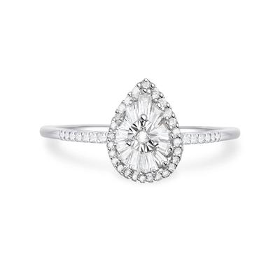 Diamond Pear-Shaped Promise Ring in Sterling Silver (1/4 ct. tw.)