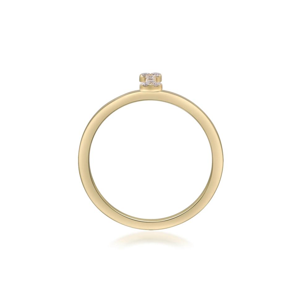 Diamond Accent "I" Initial Ring in 10K Yellow Gold – Image 2 of 5
