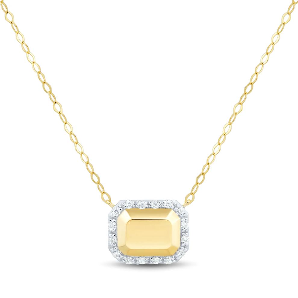 Diamond Geometric Necklace in 10K Yellow Gold (1/10 ct. tw.) – Image 1 of 3