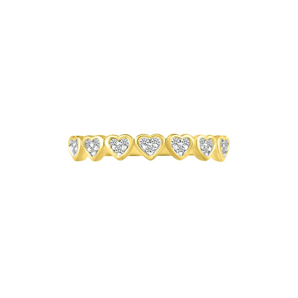 Heart-Shaped Diamond Stacking Band in 10K Yellow Gold (1/8 ct. tw.) – Image 1 of 5