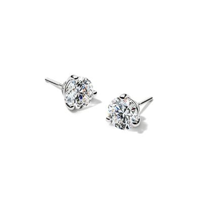 Lab Grown Diamond Round Martini Stud Earrings in 14K White Gold (4 ct. tw.)