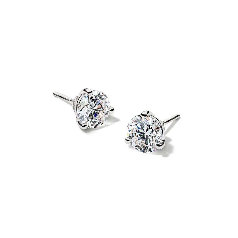 Lab Grown Diamond Round Martini Stud Earrings in 14K White Gold (4 ct. tw.) – Image 1 of 3