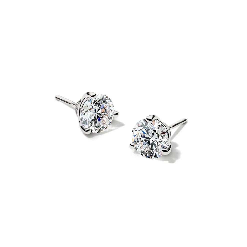 Lab Grown Diamond Round Martini Stud Earrings in 14K White Gold (4 ct. tw.) – Image 1 of 3