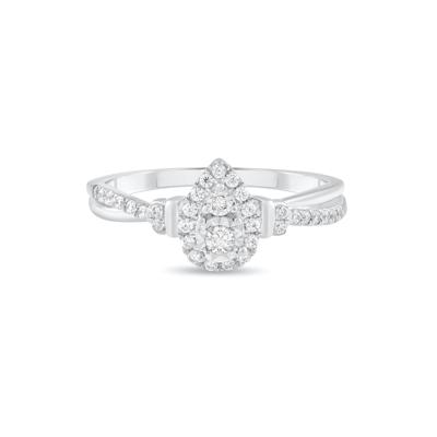 Diamond Pear-Shaped Halo Promise Ring in 10K White Gold (1/4 ct. tw.)