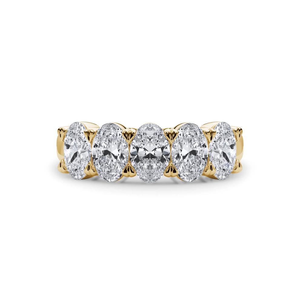Diamond Oval Five-Stone Anniversary Band in 14K Yellow Gold (2 ct. tw.) – Image 1 of 4