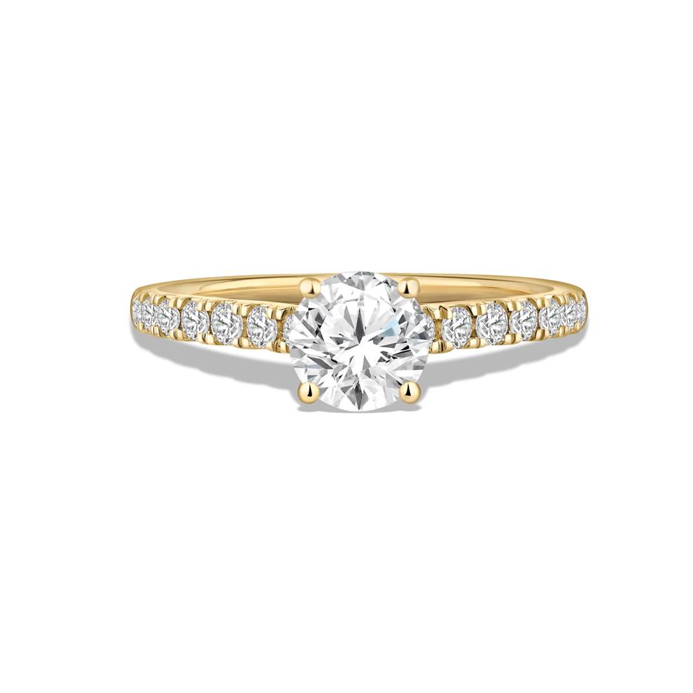 Lab Grown Diamond Round Center Engagement Ring in 10K Yellow Gold (1 1/3 ct. tw.) – Image 1 of 4