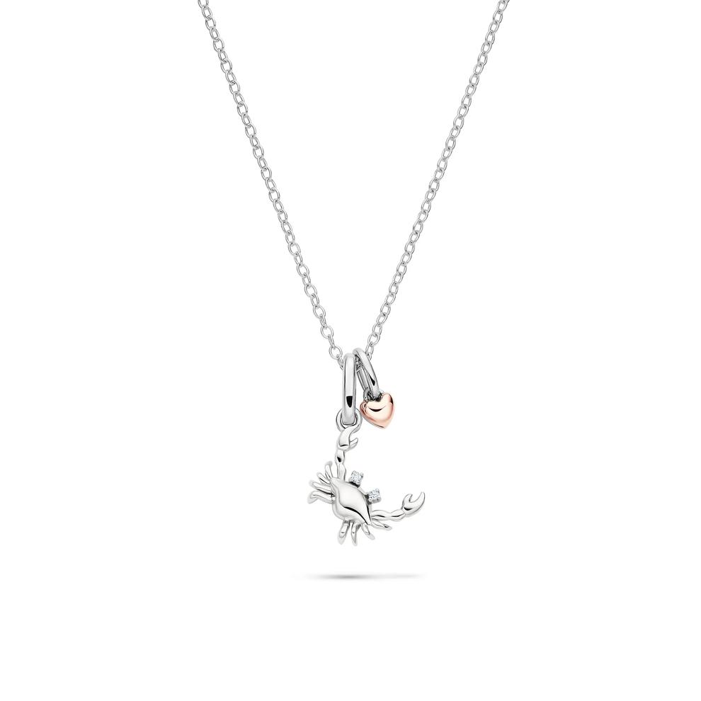 Lab Grown Diamond Accent Crab Pendant in Sterling Silver &amp; 10K Rose Gold – Image 1 of 5