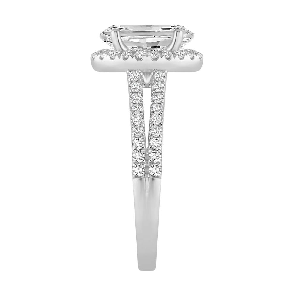 Lab Grown Diamond Oval Halo Engagement Ring in 14K White Gold (3 ct. tw.) – Image 3 of 4