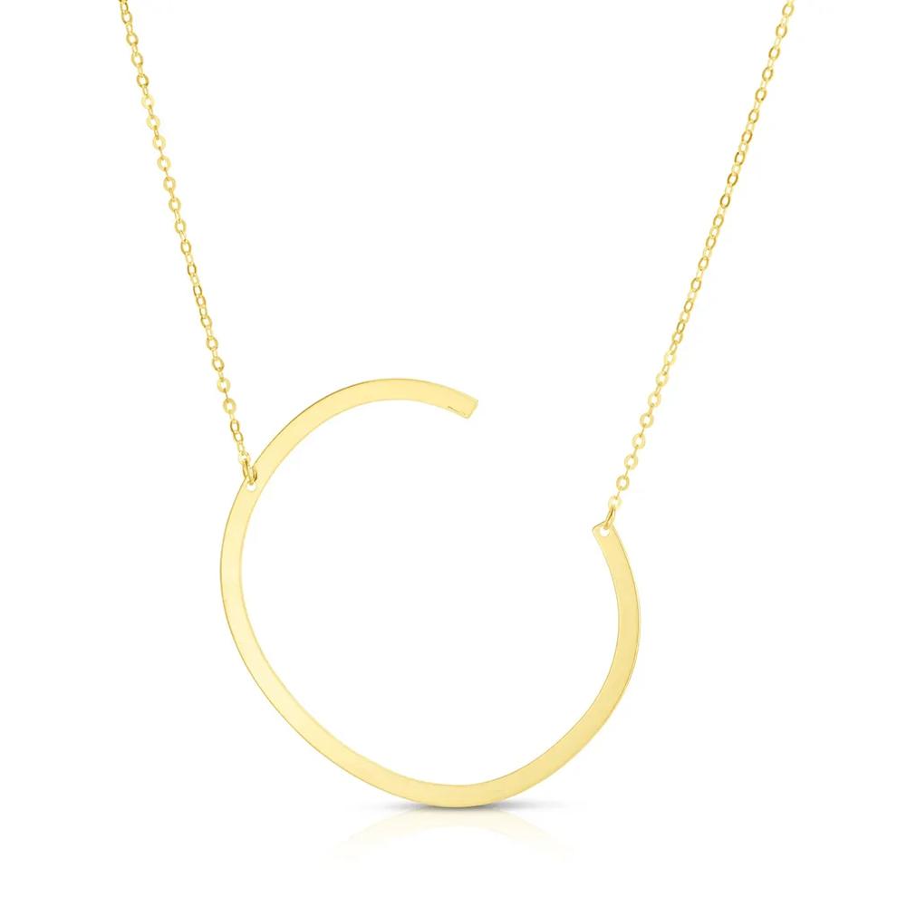 "C" Initial Necklace in 14K Yellow Gold – Image 1 of 3