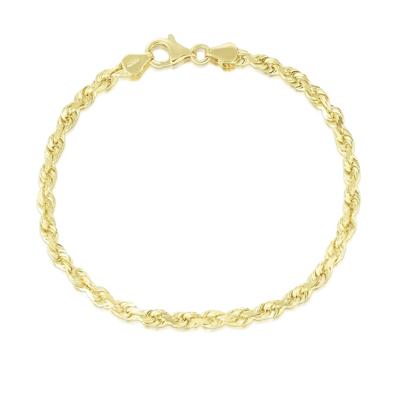 Diamond-Cut Rope Chain Bracelet in 10K Yellow Gold