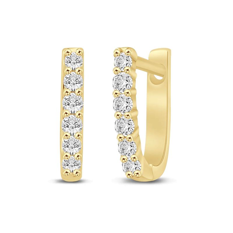 Diamond Huggie Earrings in 10K Yellow Gold &#40;1/4 ct. tw.&#41; – Image 1 of 1