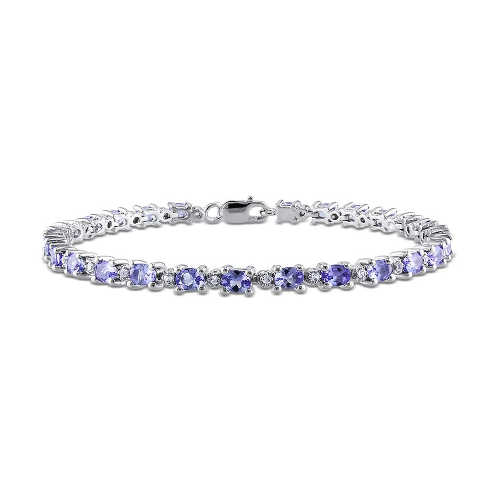 Oval Tanzanite &amp; White Topaz Bracelet in Sterling Silver – Image 1 of 4