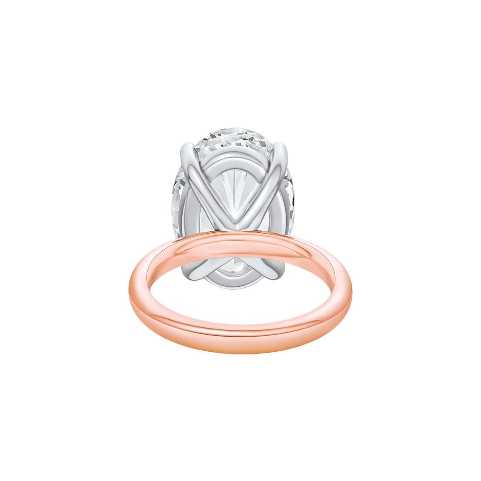 Lab Grown Diamond Oval Solitaire Ring in 14K Rose &amp; White Gold (8 ct.) – Image 4 of 4