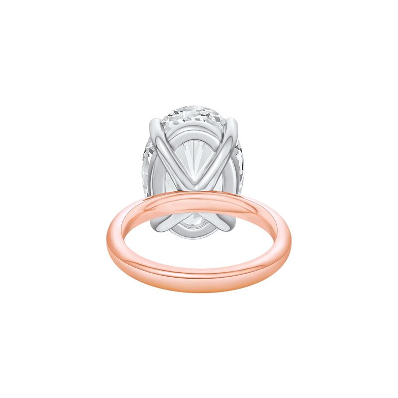 Lab Grown Diamond Oval Solitaire Ring in 14K Rose &amp; White Gold &#40;8 ct.&#41; – Image 4 of 4